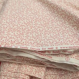 Moda Cream and Red Star Pattern Fabric by Sandy Gervais